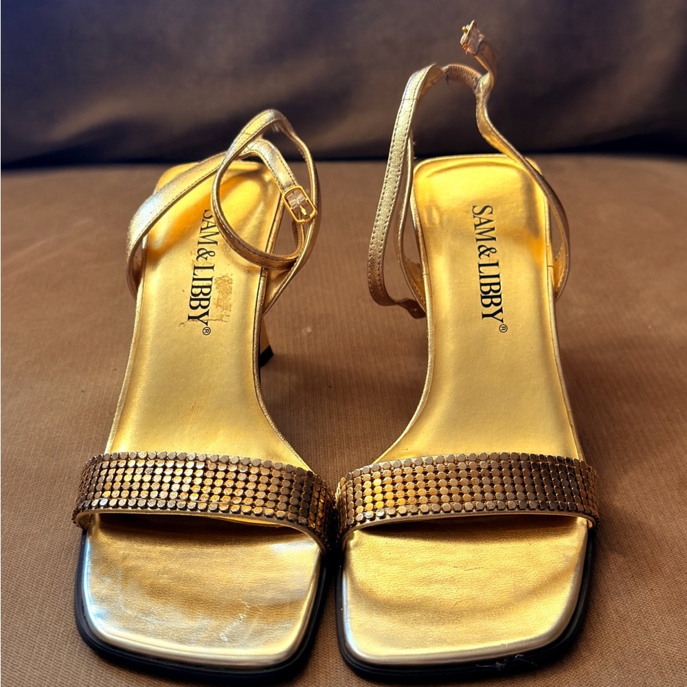 Sam & Libby Gold Strappy Heels